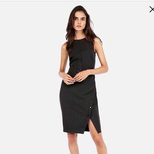 Express button skirt belted Sheath dress